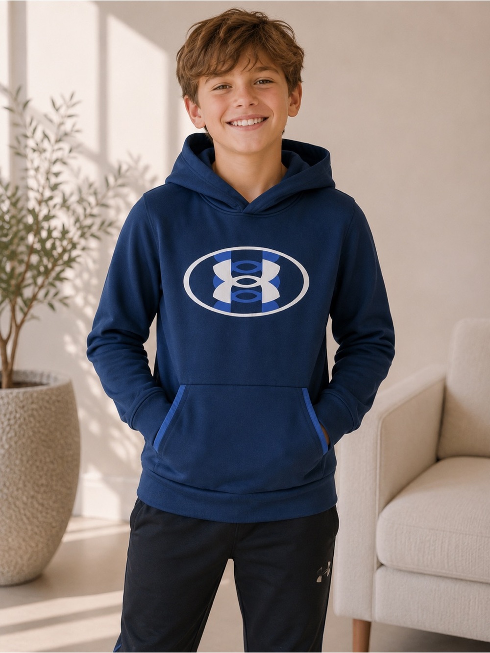 Under Armour Blue Performance Hoodie | Youth Medium